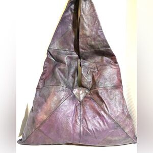 Handmade Chic Iridescent Leather Hobo Bag